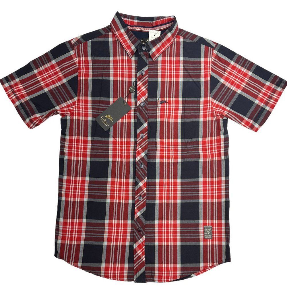A. Tiziano Cassidy Plaid Woven Button-Up (M)